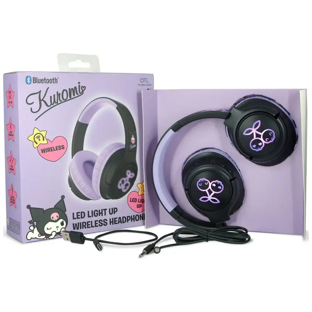 Wireless On-Ear Headphones OTL Kuromi LED Light Up