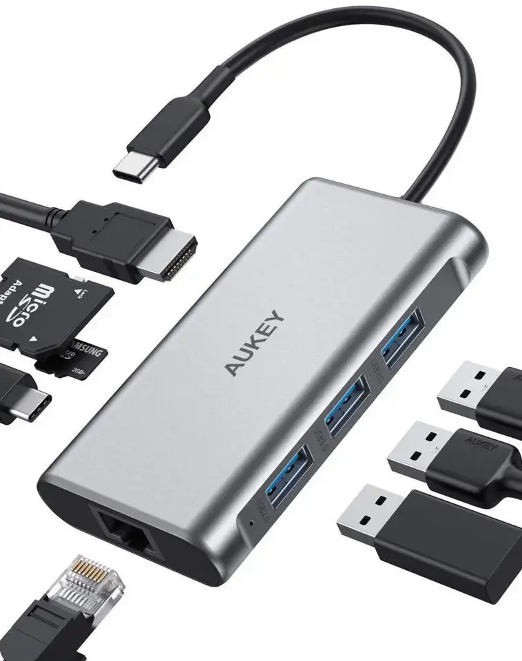 CB-C91 aluminium USB-C Hub 8in1 RJ45 Eth