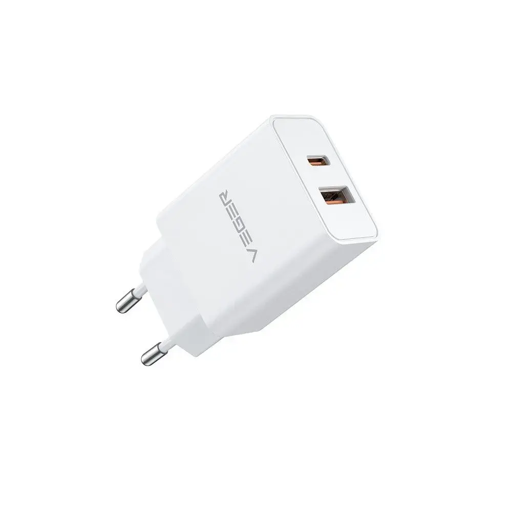 Veger VLS302U reisilaadija | 30W | PD, QC, PPS | USB-C, USB-A | valge