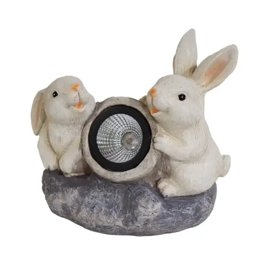 Garden decor with solar light Bunnies