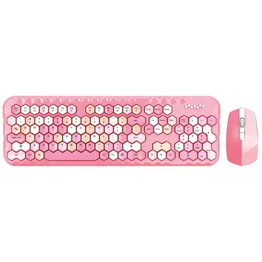 Wireless keyboard + mouse set MOFII Honey Plus 2.4G (pink)