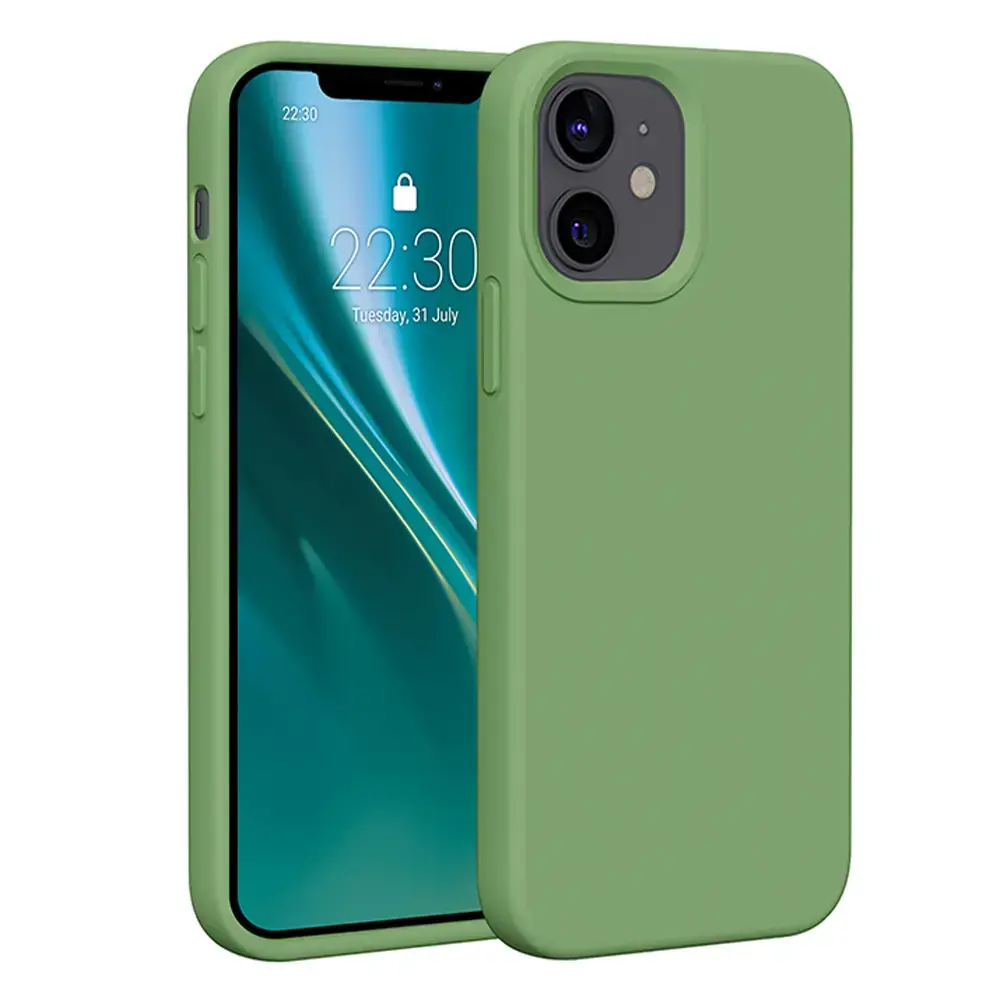 Etteri Silikona telefona maciņš priekš iPhone 12 | iPhone 12 Pro 6,1 gaiši zaļš