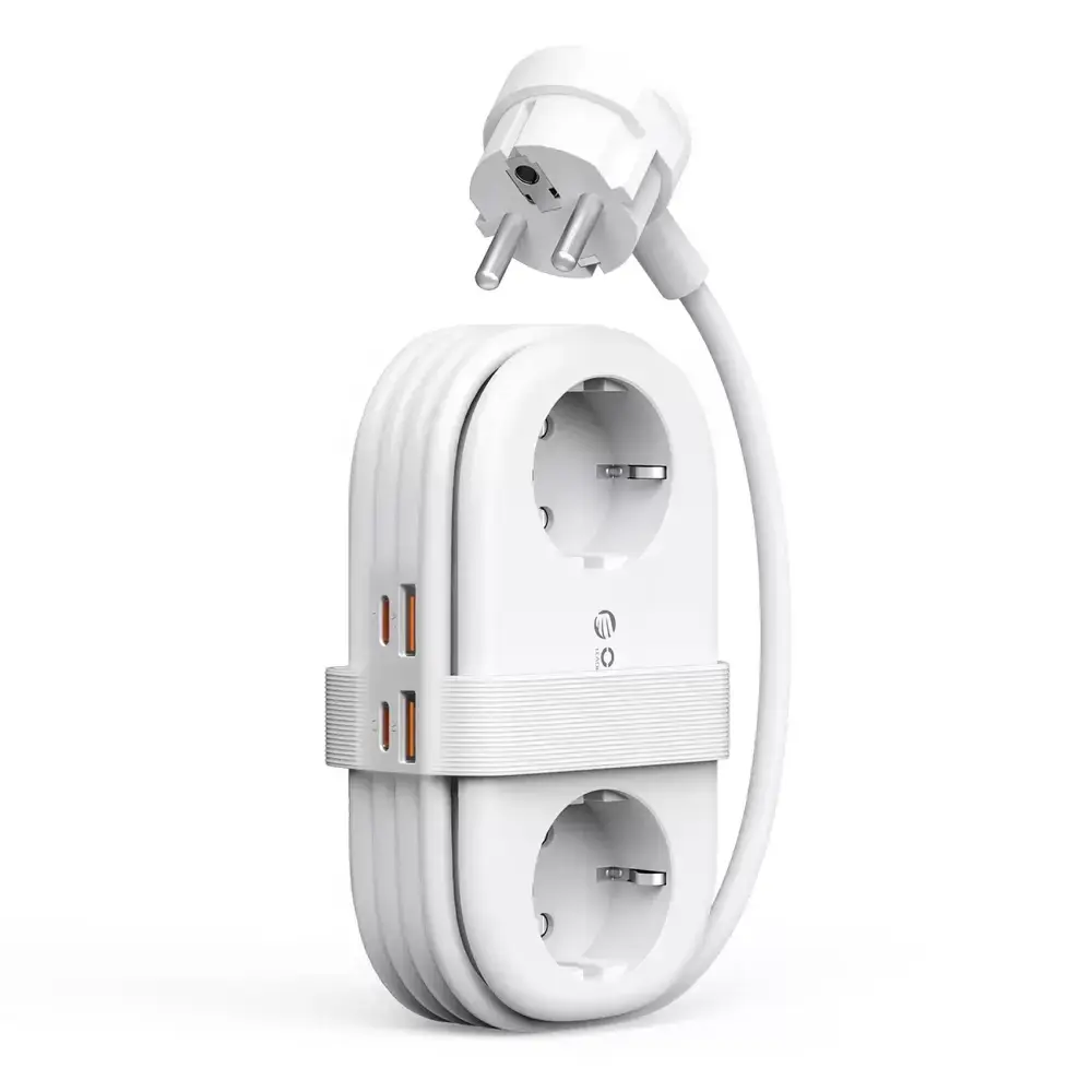 Orico AP3 20W GaN 5in1 Power Strip 2x AC + 2x USB-A + 1x USB-C - White