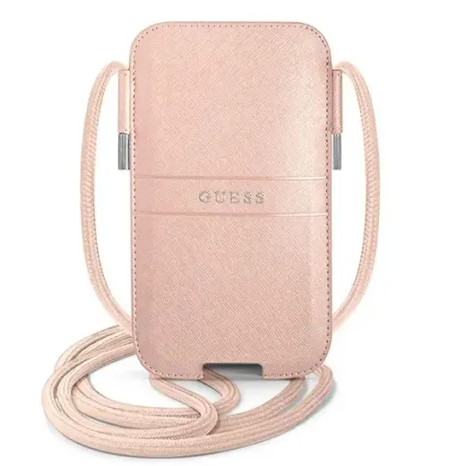 Guess Torebka GUPHLPSASBPI 6,7" pink Saffiano Strap