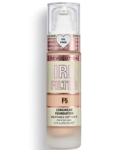 Makeup Revolution, IRL Filter, Oil Free, Long Wear, Cream Foundation, F5, 23 ml