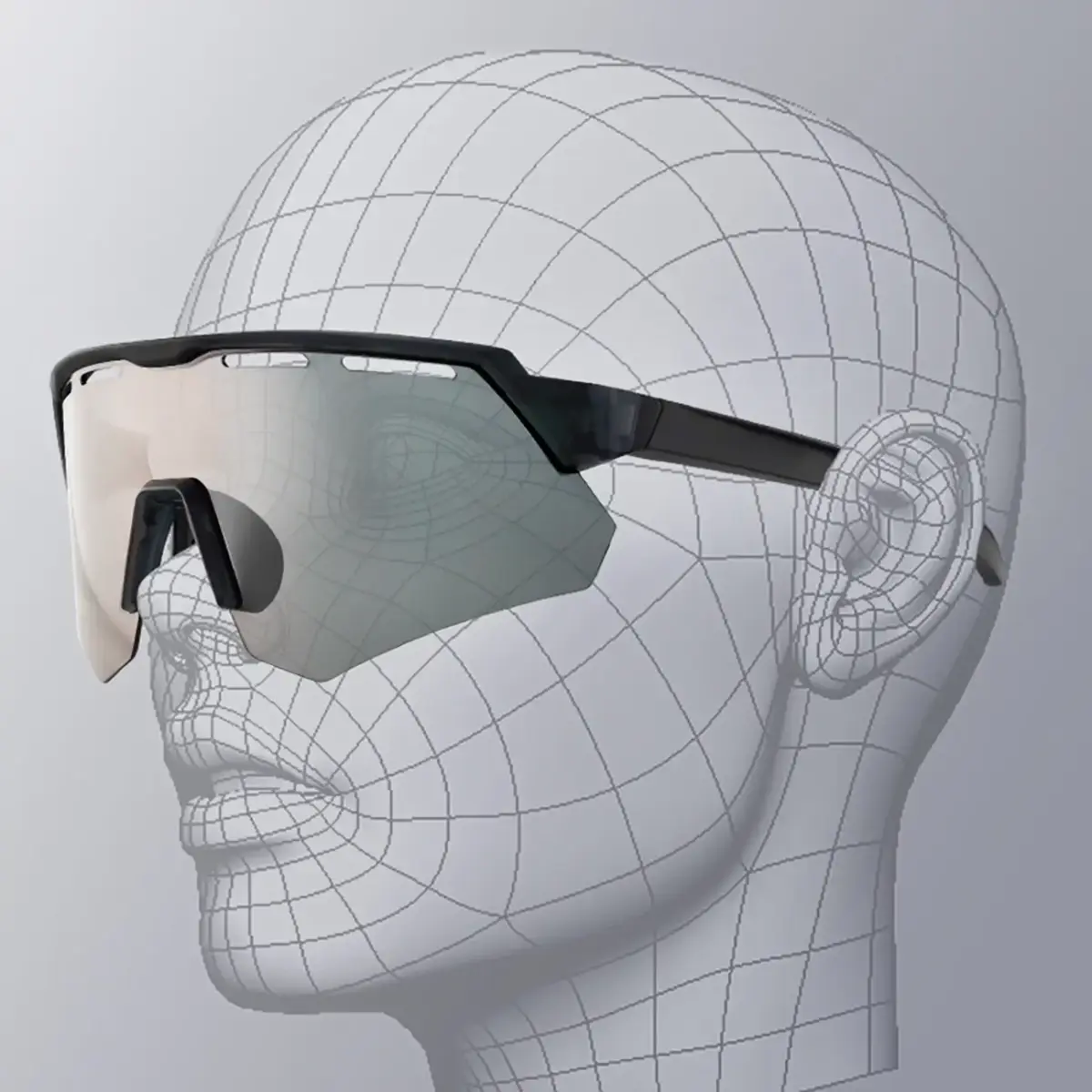 Rockbros Polarized Cycling Glasses with UV Protection and Corrective Insert - Gray