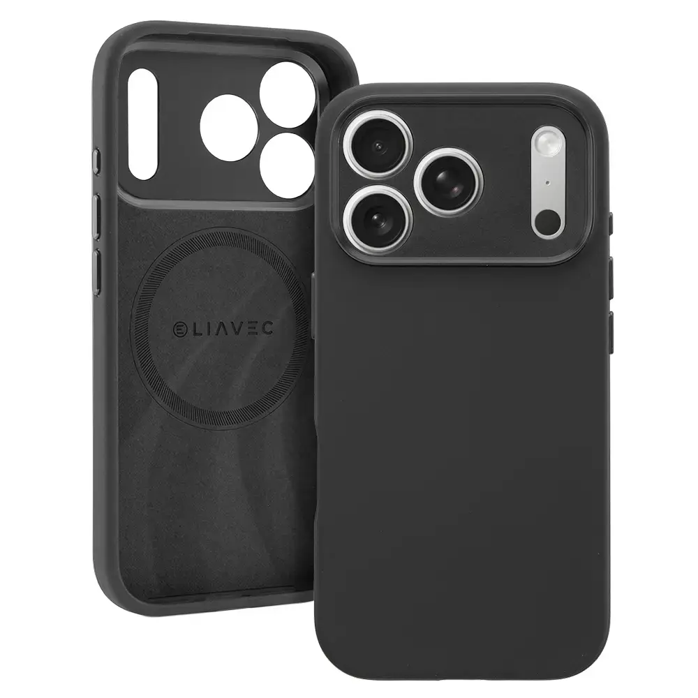 Liavec Silk Shield maciņš ar MagSafe atbalstu telefonam iPhone 17 Pro melns
