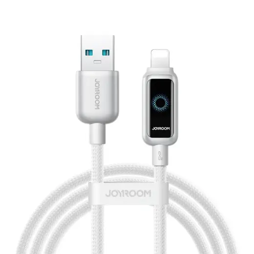 Joyroom S-A55 StarFlight duomenų perdavimo ir įkrovimo laidas | USB-A į Lightning | 15W | 1.2m | baltas