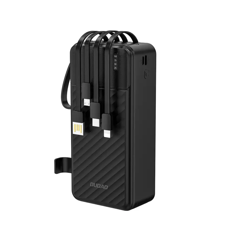Dudao K11 Max ārējais akumulators (powerbank) | 30 000 mAh | USB-C, USB-A, Micro USB, Lightning | melns
