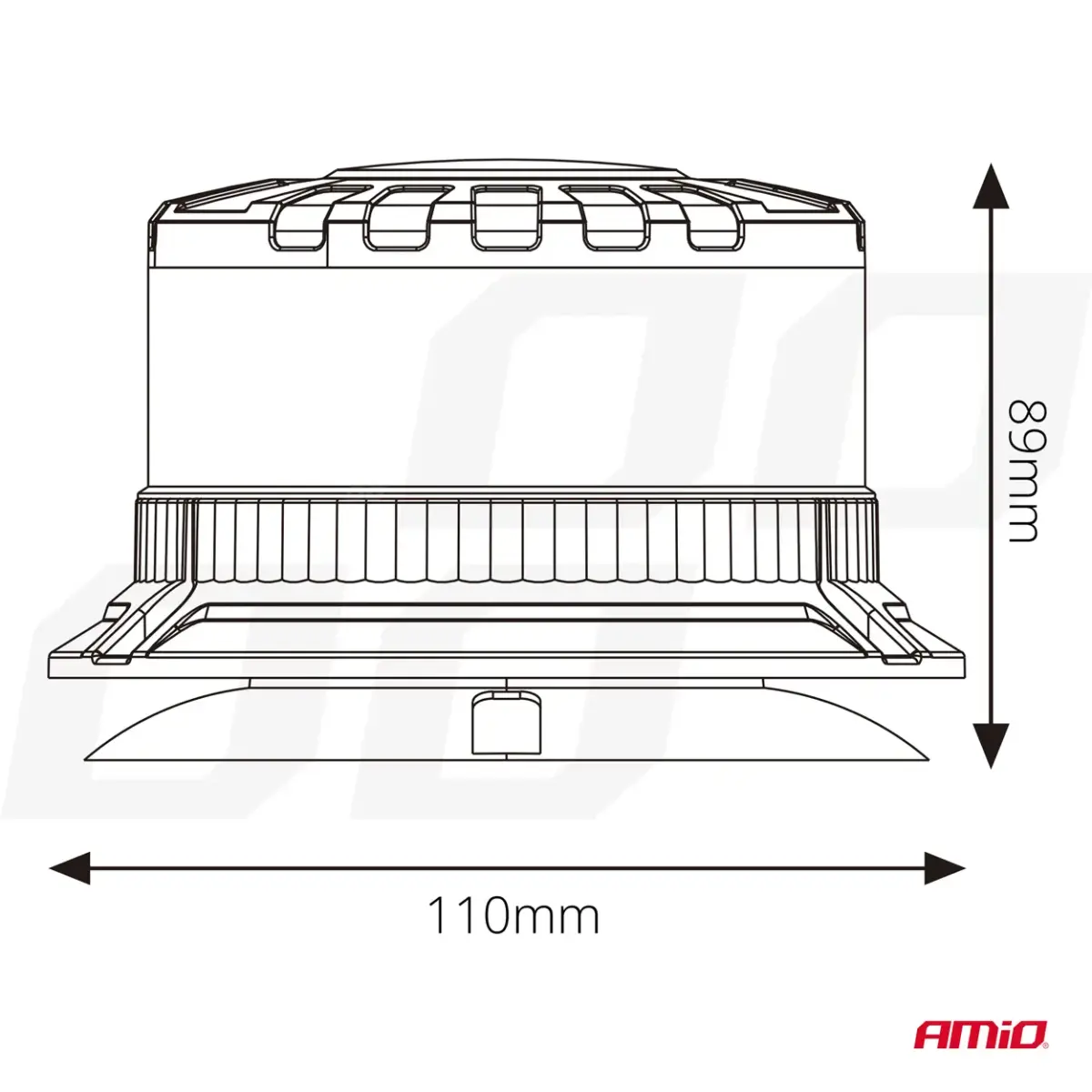 LED Warning Lamp heavy duty W28M 12V 24V AMIO-04108