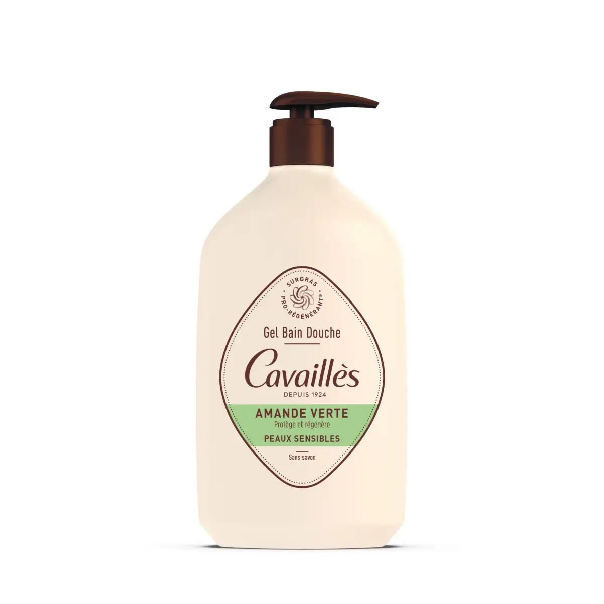 Roge Cavailles, Roge Cavailles, Green Almond, Regenerating, Shower Gel, For Sensitive Skin, 1000 ml