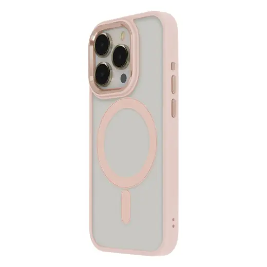 Satin Elegant maciņš ar MagSafe atbalstu telefonam iPhone 12 | iPhone 12 Pro rozā