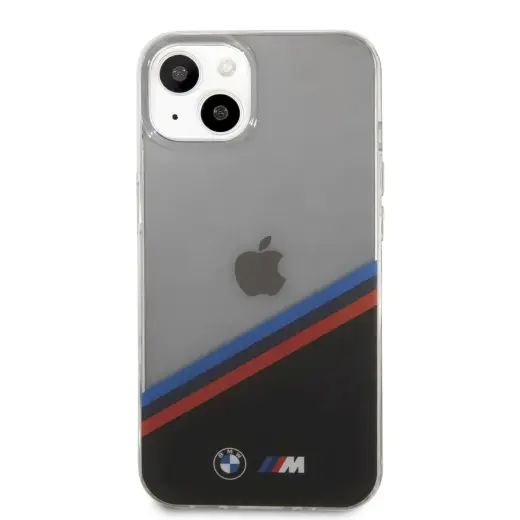 BMHCP13MMHLPK BMW M PC|TPU Tricolor Stripes Case for iPhone 13 Transparent