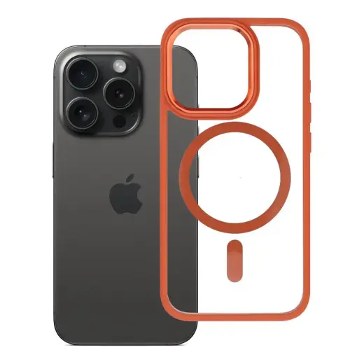 ROAR MAG BUMPER telefono dėklas su MagSafe palaikymu iPhone 15 Pro oranžinis