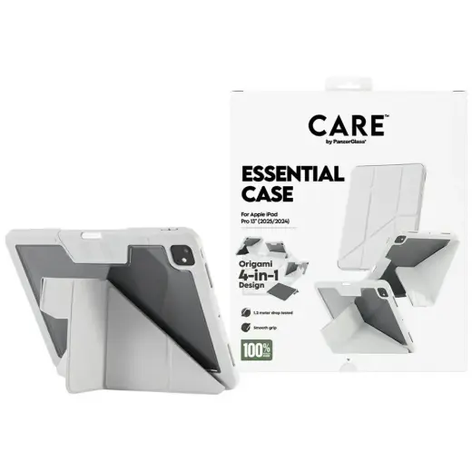 Etui Care by PanzerGlass Y fold do iPad   Pro 13" (2025|2024) jasnoszary