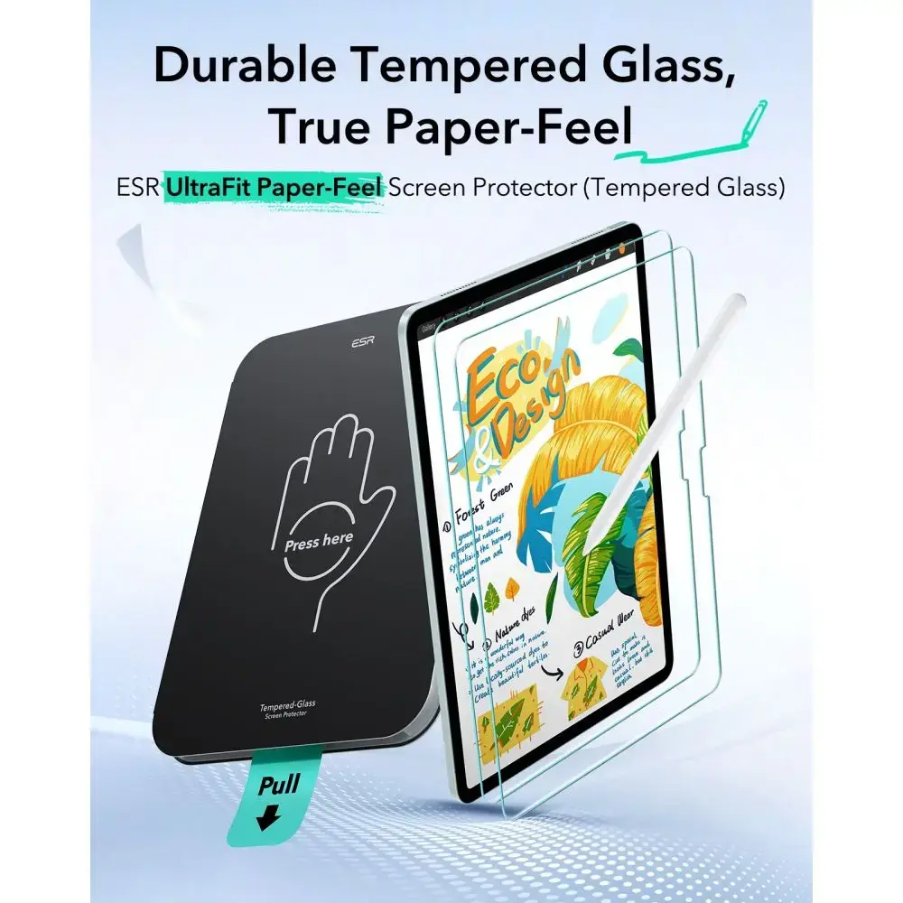 FOLIA OCHRONNA ESR PAPER FEEL IPAD AIR 10.9” 4 / 5 / 2020-2022 / 11” 6 / 7 / 8 / 2024-2026 CLEAR