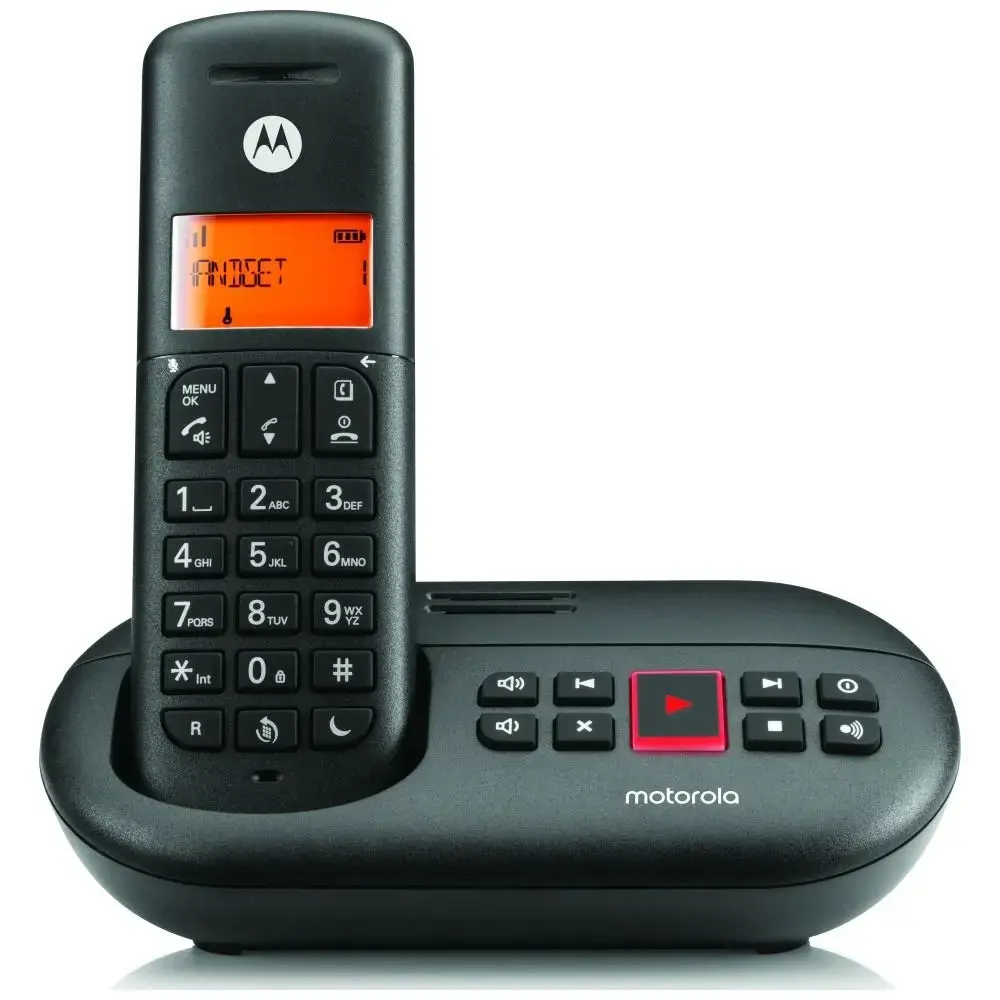 Cordless phone with answering machine Motorola E211 black