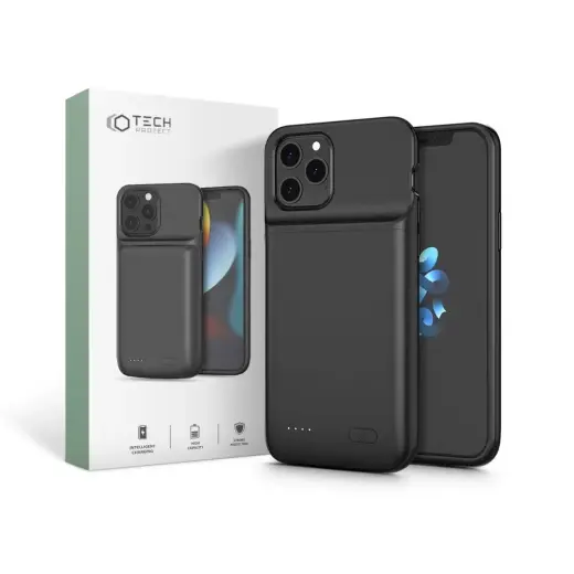 Tech-Protect PowerCase case for iPhone 12 | 12 Pro with 4800mAh power bank - black