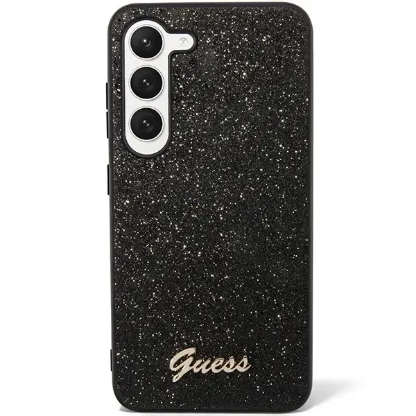 Guess GUHCS23MHGGSHK S23+ S916  czarny|black hard case Glitter Script