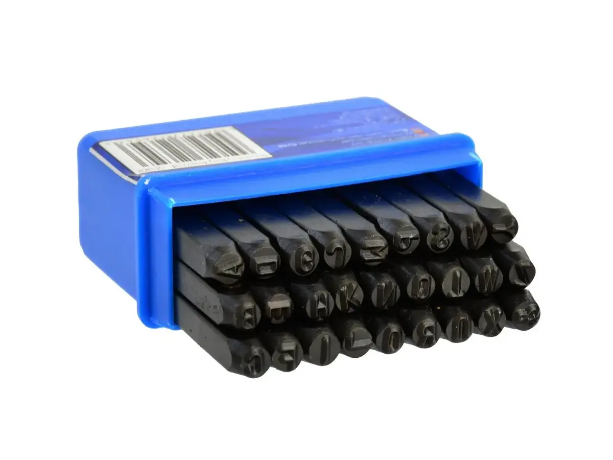 Figūrinių raidžių štampavimo rinkinys 27 vnt. 4 mm