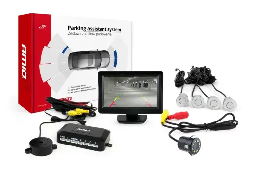 Parking assistant system TFT01 4,3" with HD 315 LED 4 sensors silver