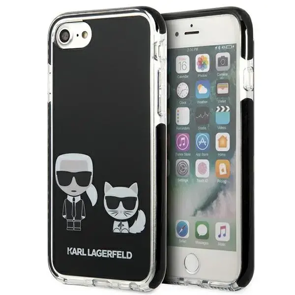 Karl Lagerfeld TPE Karl and Choupette Case for iPhone 7|8|SE2020|SE2022 Black