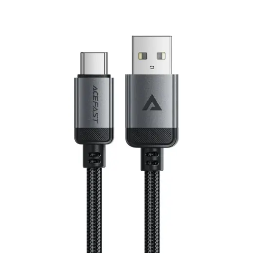 Acefast C20-04 duomenų perdavimo ir įkrovimo laidas | USB-A į USB-C | 15W | 1.2m | juodas