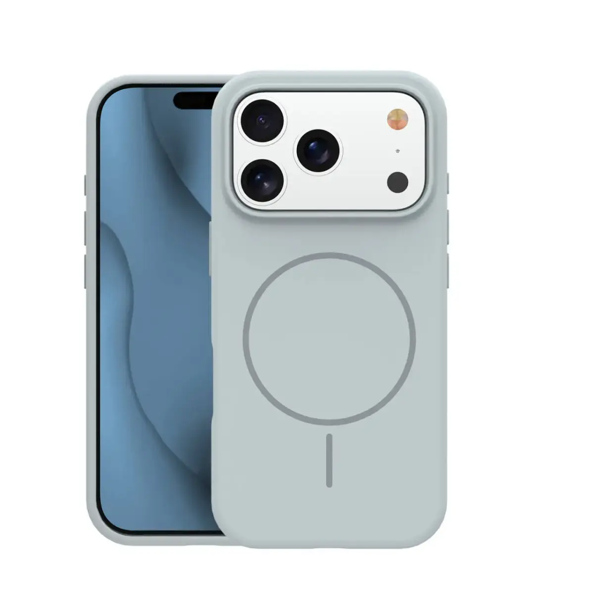 Silicone Thin Mag case for iPhone 17 Pro Max 6,9" / iPhone 18 Pro Max 6,9" silver