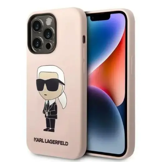 Karl Lagerfeld KLHCP14LSNIKBCP iPhone 14 Pro 6.1" hardcase pink|pink Silicone Ikonik