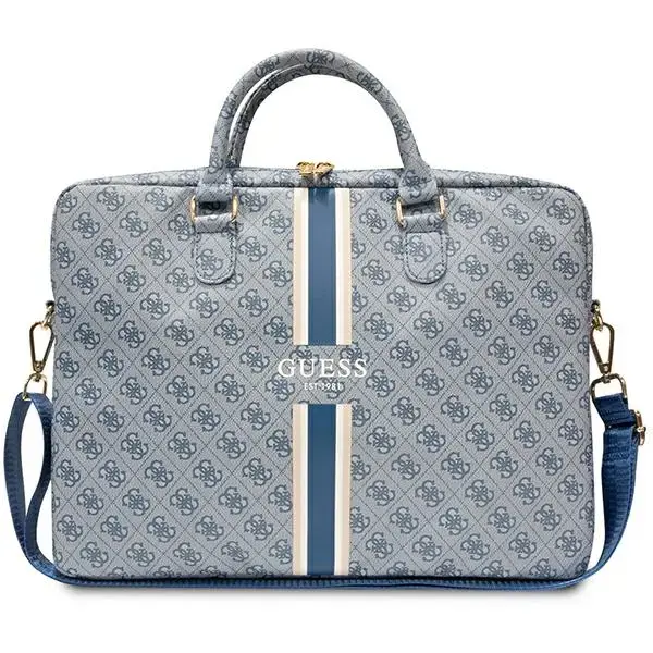 Guess PU 4G Printed Stripes Computer Bag 15|16" Blue