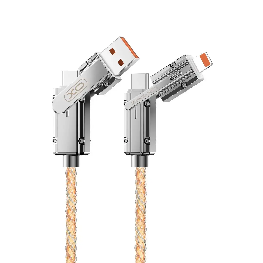 XO NB276 3-in-1 data transfer and charging cable | USB-A to USB-C, Lightning | 60W  | 1m | gray