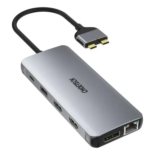 Choetech 12in1 multifunctional HUB 2x USB Type C - USB Type C Thunderbolt 3 100W | 2x HDMI + 1x DisplayPort 