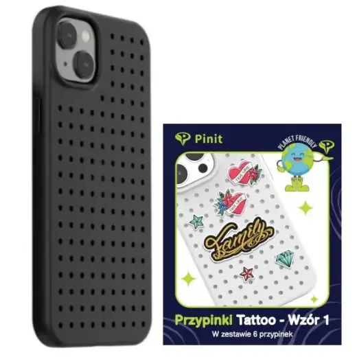 Pinit Dynamic + Tattoo Pin чехол для телефона iPhone 14 Plus | iPhone 15 Plus чёрный