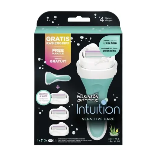 Women's Razor Intuition Sensitive Handle + 3 Heads diverse.