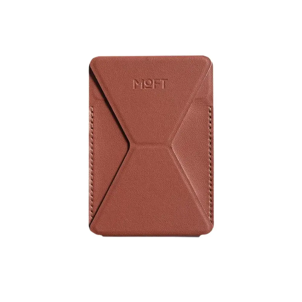 Moft Movas Self-Adhesive Wallet and Phone Stand brown