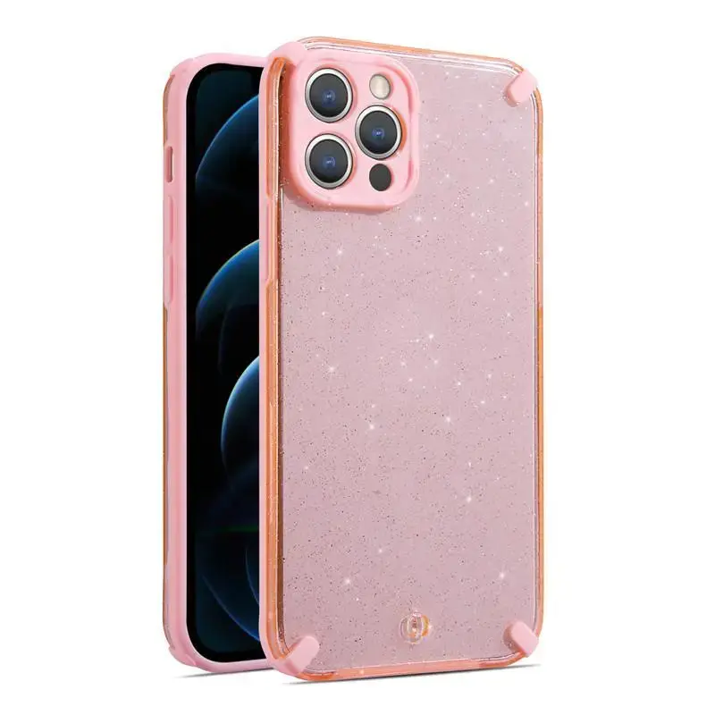 Armor Glitter maciņš telefonam iPhone 12 Pro rozā