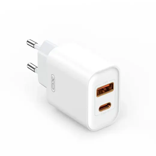 XO CE12 tīkla lādētājs | 20W | PD, QC | USB-A, USB-C | balts