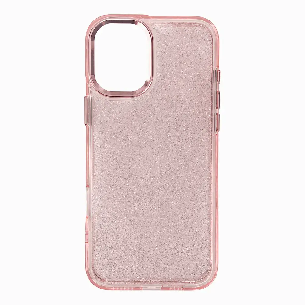 Glitter maciņš telefonam iPhone 16 rozā