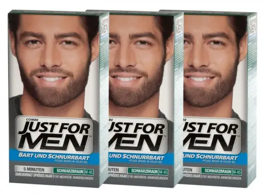 Just for Men Brush-in Facial Hair Colour - Dark Brown-Black in Clear