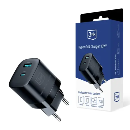 3mk Hyper travel charger | 33W | GaN | black