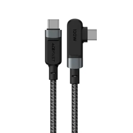 Acefast angled cable USB Type C - USB Type C 2m, 100W (20V | 5A) gray (C5-03 deep space gray)