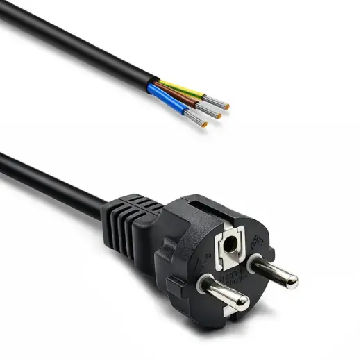 Qoltec SCHUKO CEE 7/7 power cable | copper Cu | stripped and soldered | 3x0.75 mm² | 3m