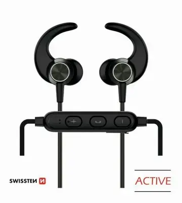 Swissten Active Wireless Bluetooth 4.2 Earphones | A2DP | AVRCP | HSP | HFP | Bezvadu Sporta Austiņas Melnas
