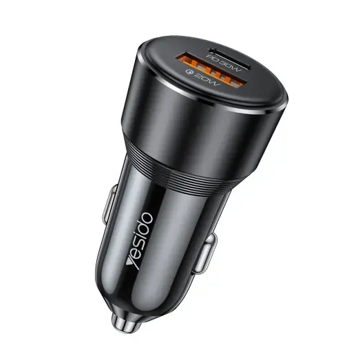 Yesido Y64 car charger | 30W | USB-A, USB-C | black