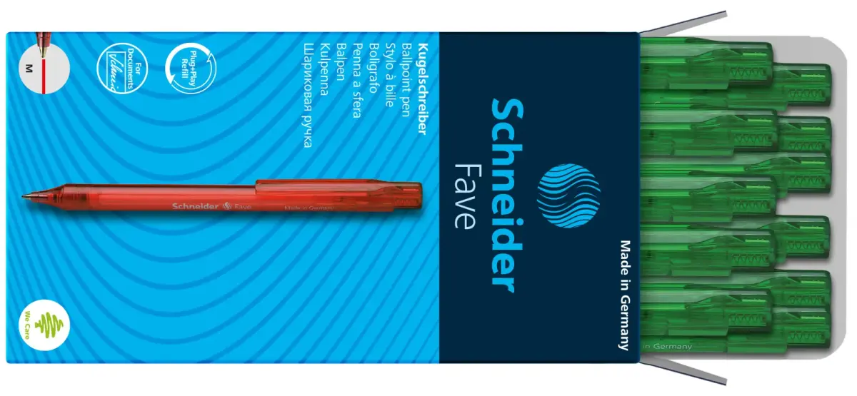Lodīšu pildspalva SCHNEIDER FAVE 1.0mm, zaļa