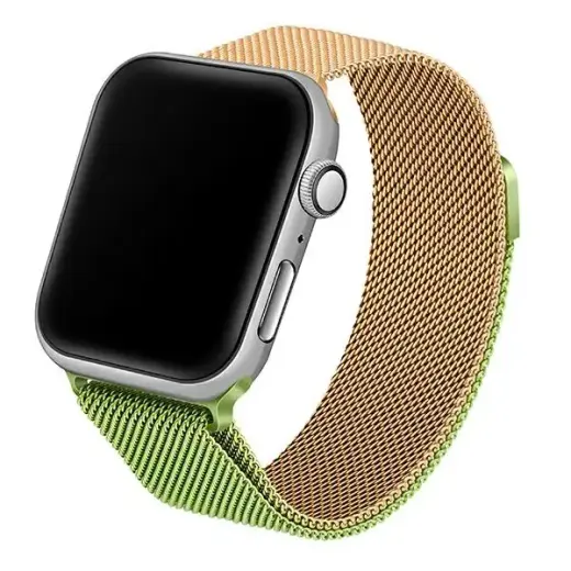 Beline Steel viedpulksteņa siksniņa priekš Apple Watch (42/44/45/49 mm) | nerūsējošs tērauds | zaļa/zelta krāsā