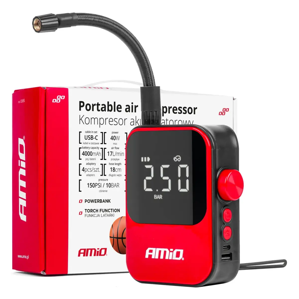 Cordless air compressor AMIO-03690