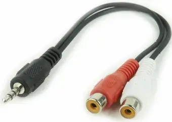 kabelis Gembird 3.5mm Jack - 2xRCA melns