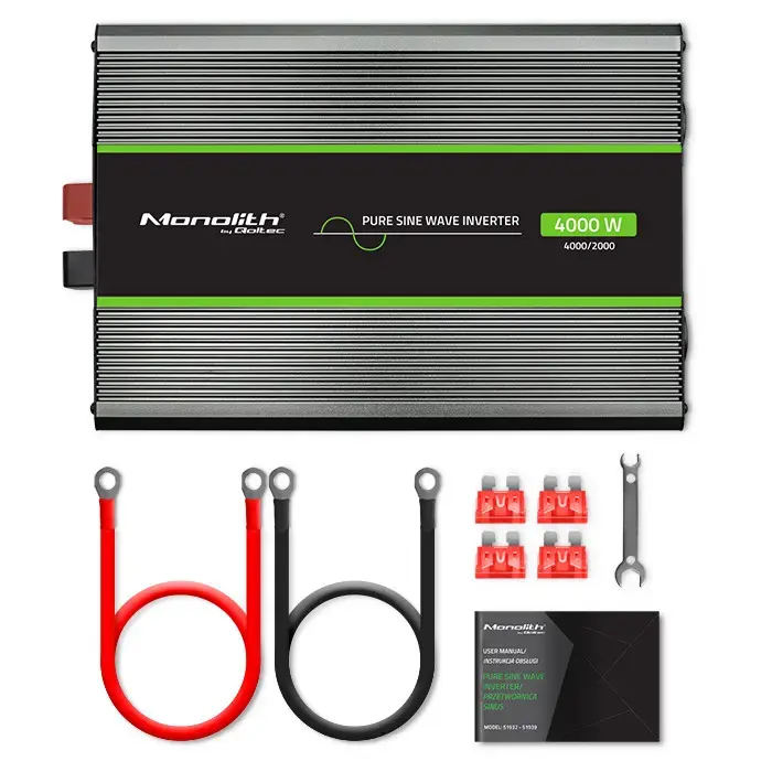 Qoltec Pure Sine Wave Inverter Monolith | 2000W | 4000W | 24V to 230V