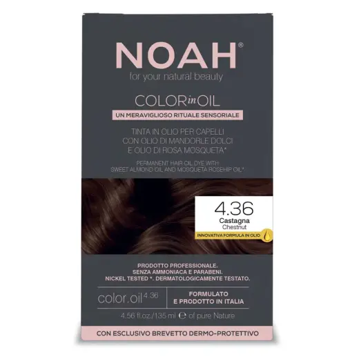 Noah, Color In Oil, Permanent Hair Colouring Oil, Colouring, 4.36 Chestnut, 135 ml